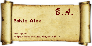 Bahis Alex névjegykártya
